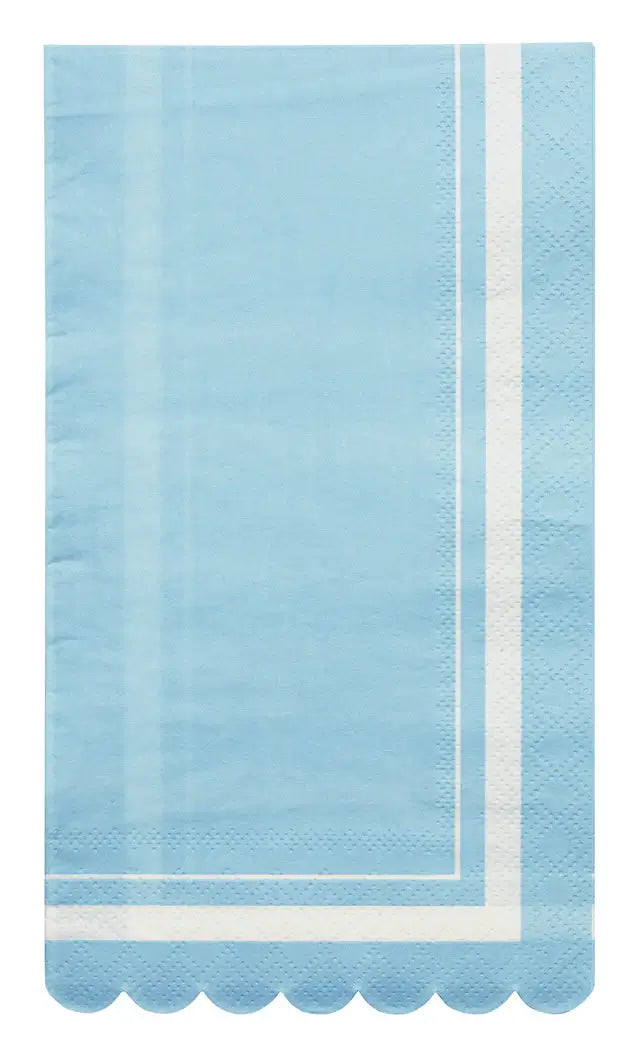 Guest Towel Scalloped Edge Sky Blue