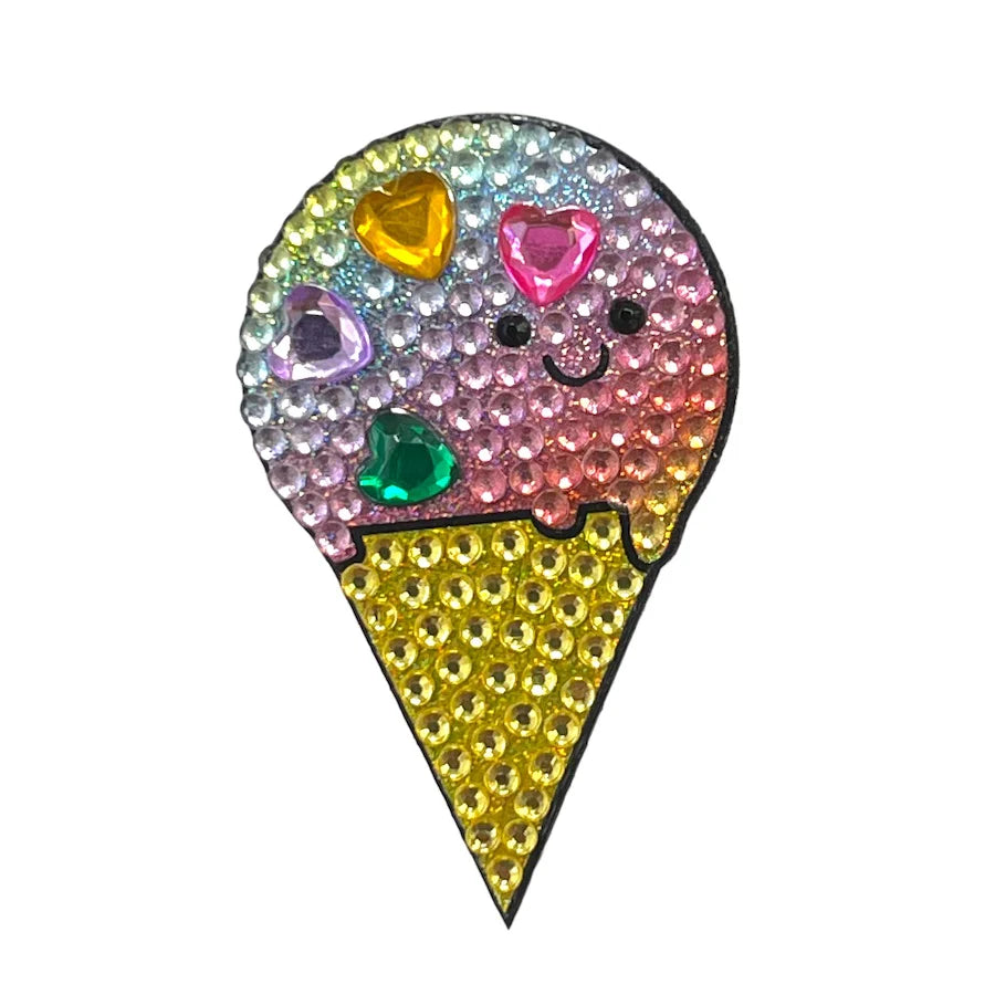 Care Bears Ice Cream Cone Collectable Rhinestone Sticker - StickerBeans