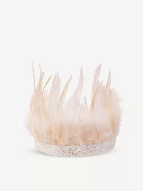 Pink feather party crown