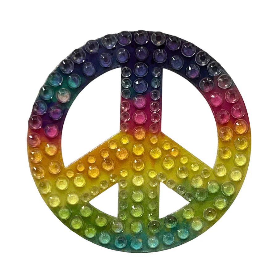 Rainbow Peace Collectable Rhinestone Sticker - StickerBeans