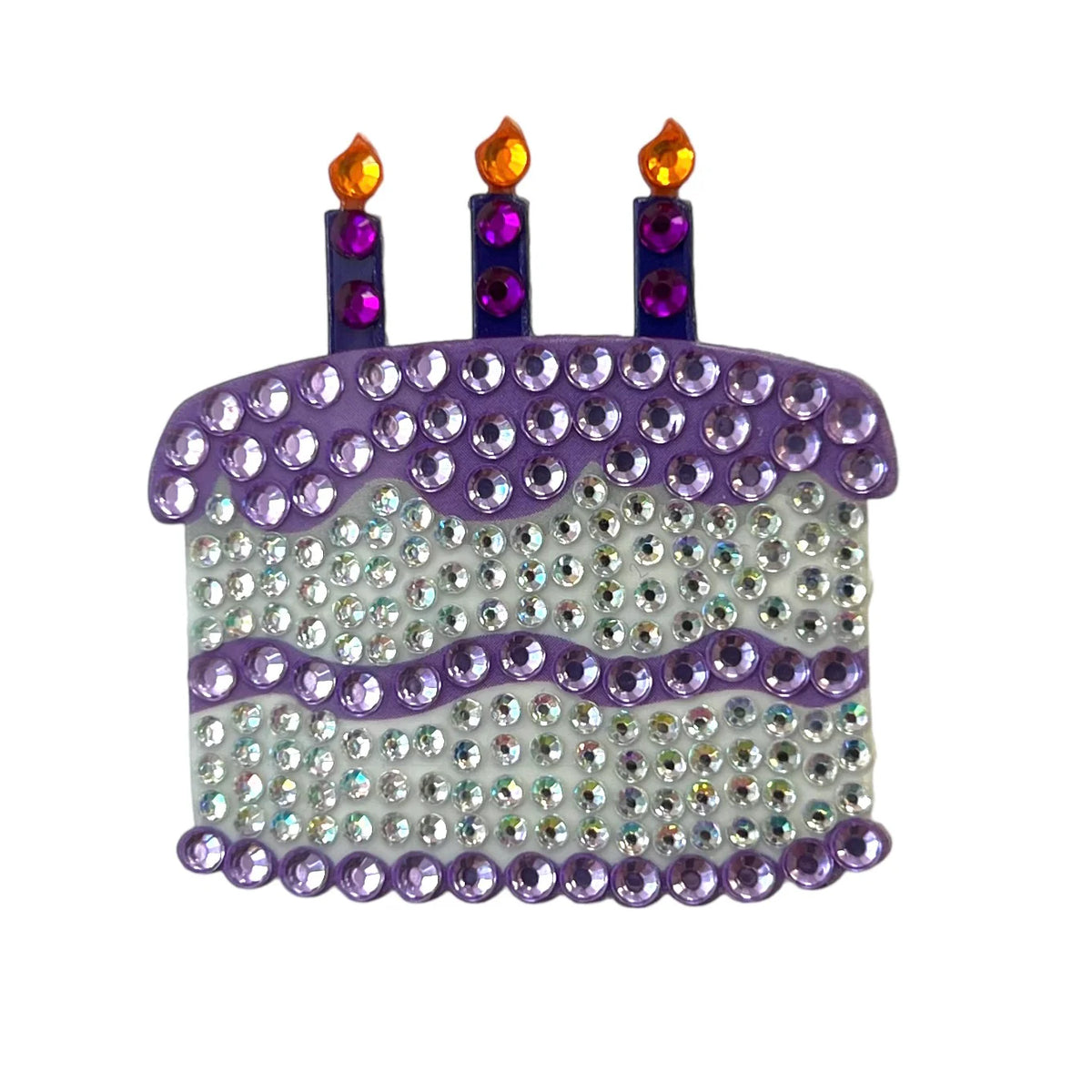 Purple Birthday Cake Collectable Rhinestone Sticker - StickerBeans