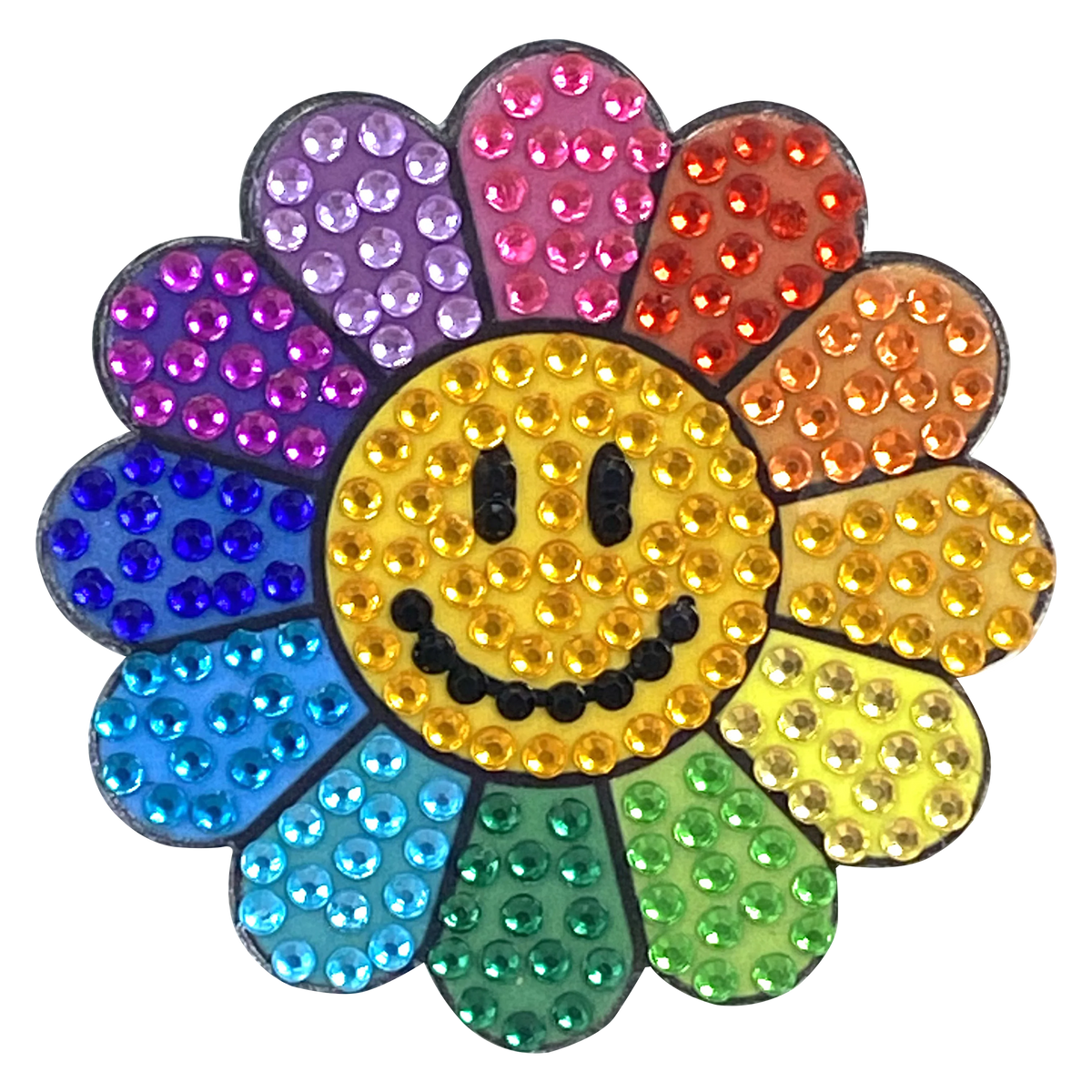 Rainbow Daisy Collectable Rhinestone Sticker - StickerBeans