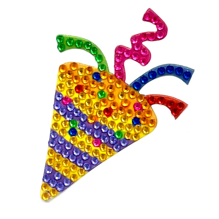 Party Popper Collectable Rhinestone Sticker - StickerBeans