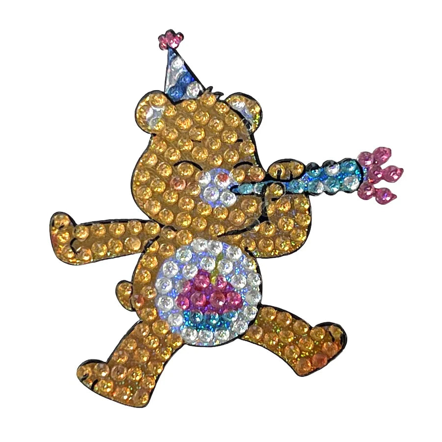 Birthday Bear Collectable Rhinestone Sticker - StickerBeans