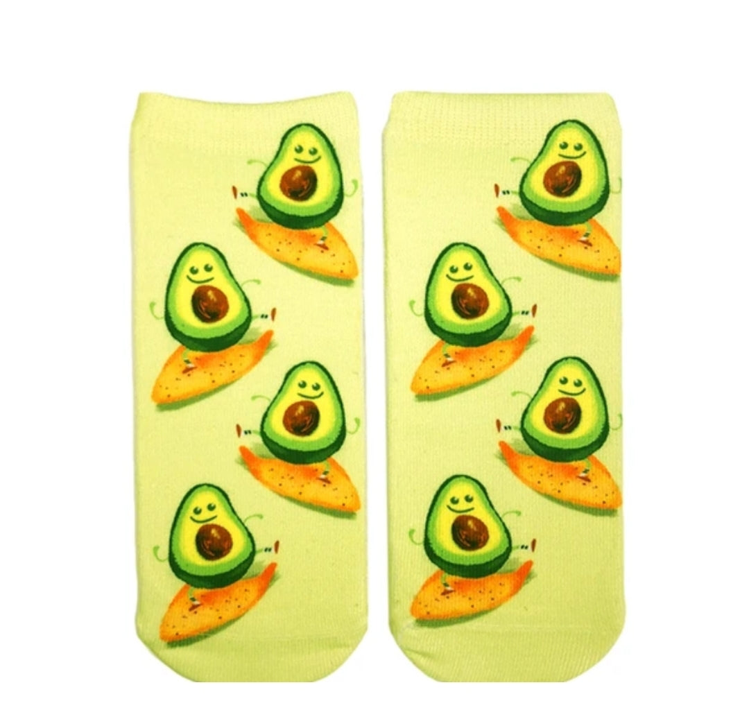 Living Royal Surfing Avocados Ankle Socks