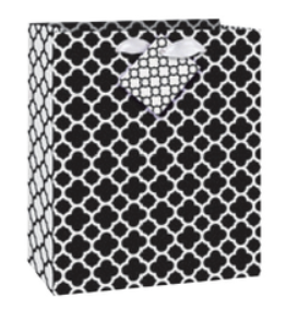 Black Quatrefoil Medium Gift Bag