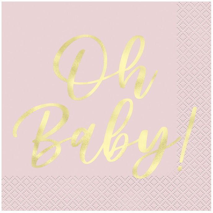 Pink "Oh Baby" Luncheon Napkins