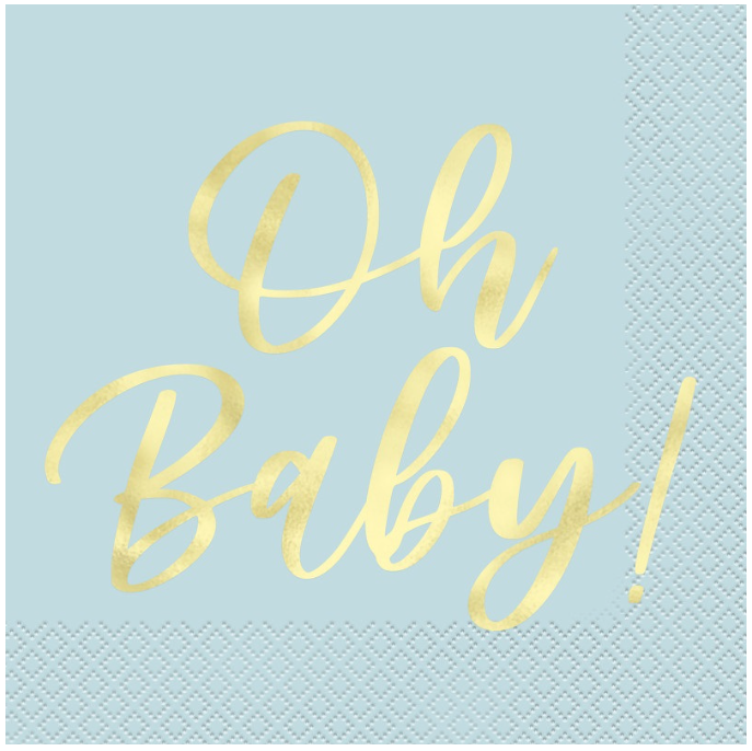 Blue "Oh Baby" Luncheon Napkins