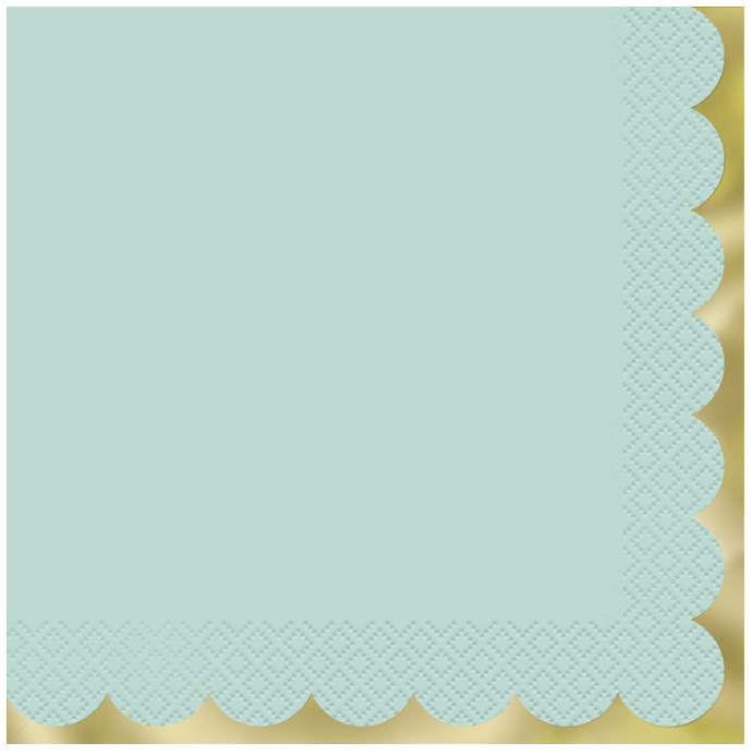 Light Blue Pastel Scalloped Luncheon Napkins