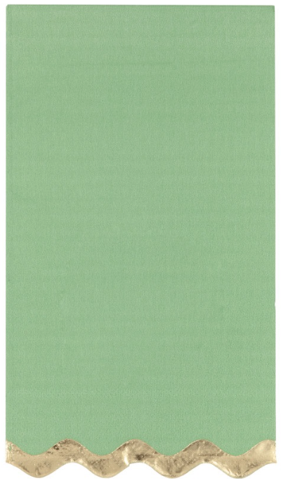 Elegant Sage Scalloped Edge Guest Towels