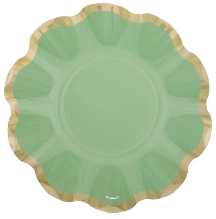 Elegant Sage Ruffle Edge 7" Bowl