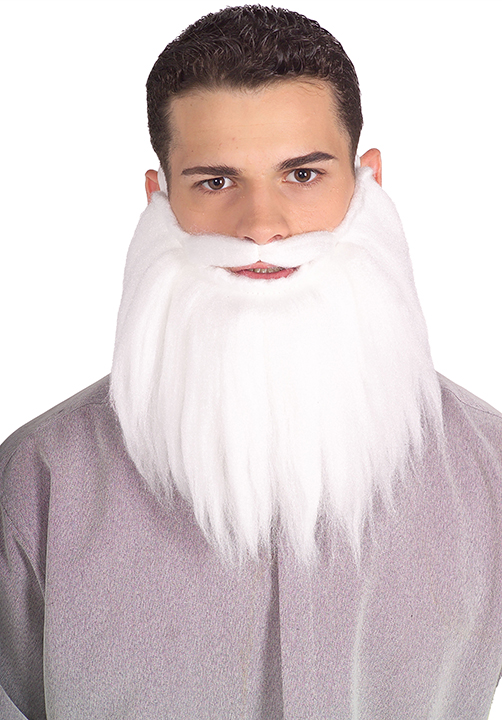 8" Beard &amp; Moustache - White