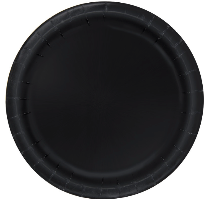 Midnight Black Solid Round 10" Dinner Plates - 50ct