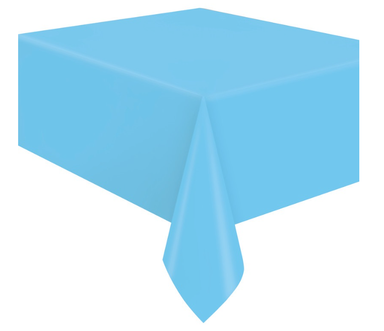 Powder Blue Solid Flannel-Backed Vinyl Table Cover  54" x 108"