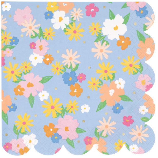 Spring Garden Scalloped Luncheon Napkins