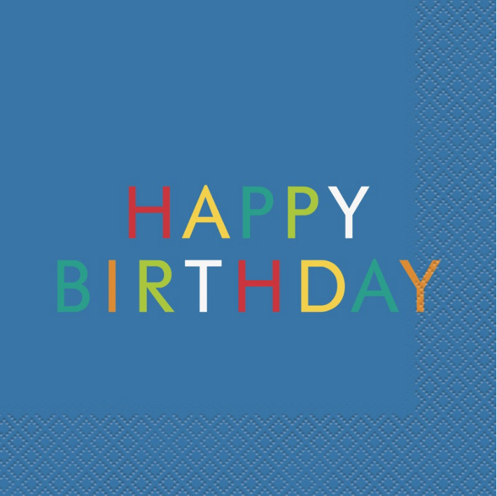 Colorful Birthday "Happy Birthday" Luncheon Napkins