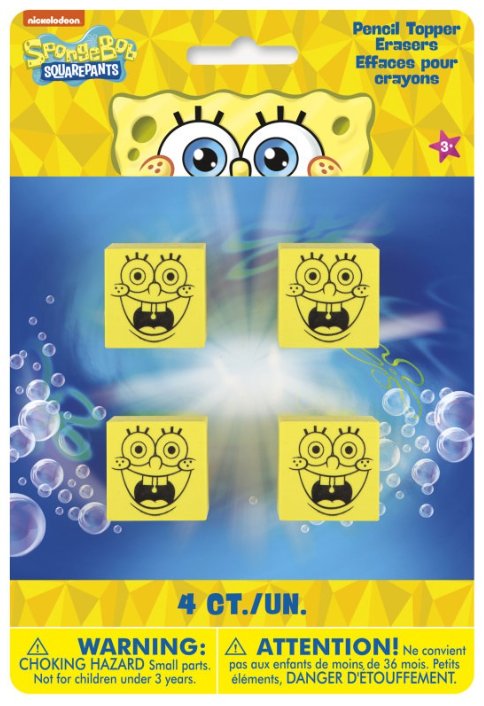 SpongeBob SquarePants Pencil Top Erasers