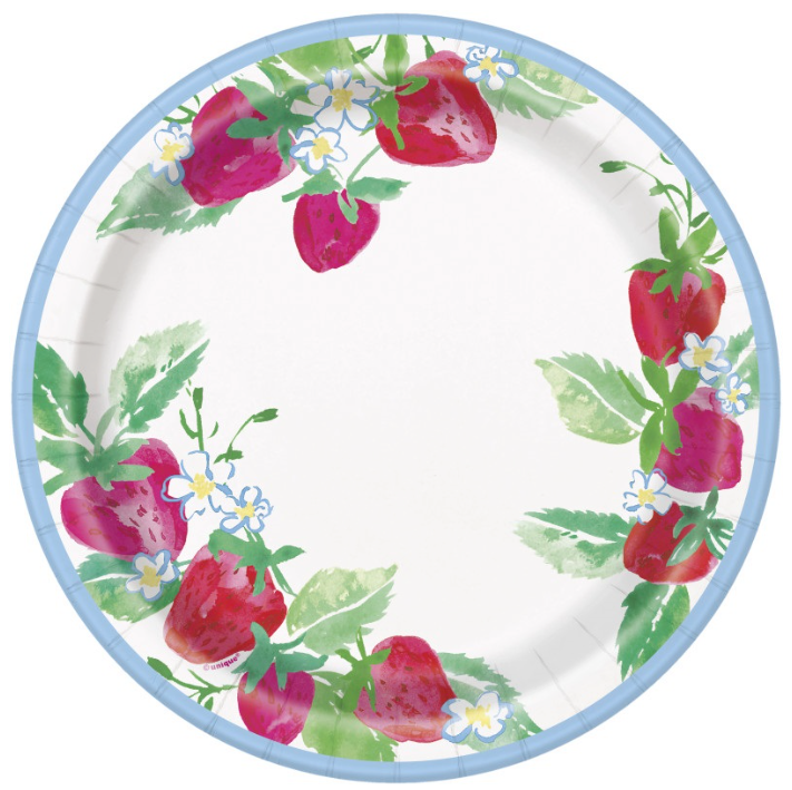 Sweet Strawberry Round Dinner Plates