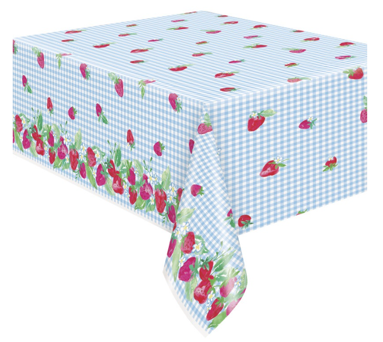 Sweet Strawberry Rectangular Plastic Table Cover