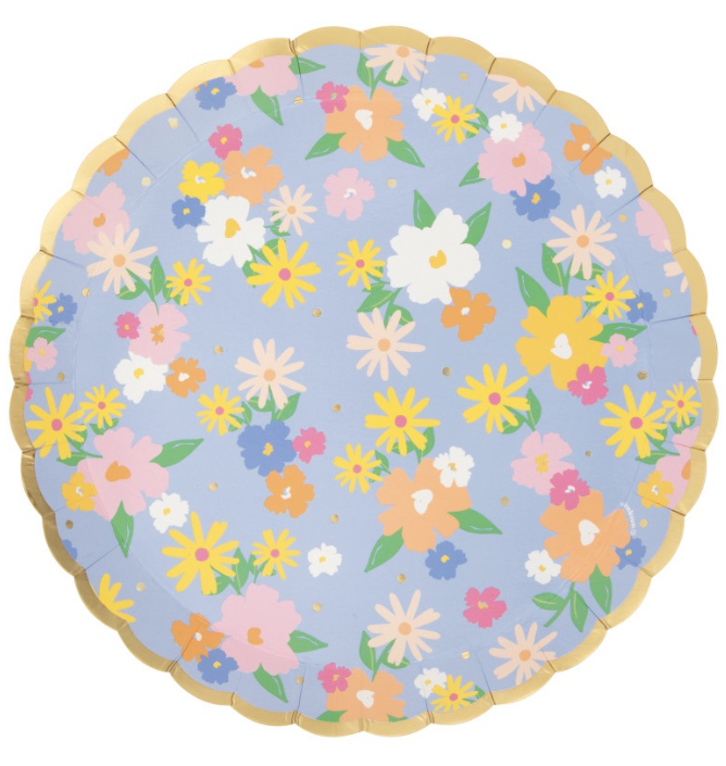 Spring Garden Scalloped Shallow Round Plates