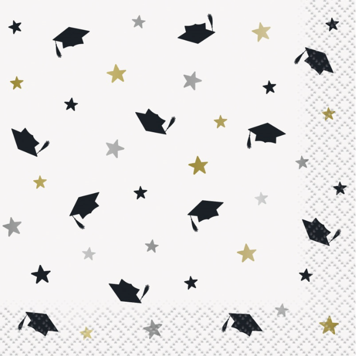 Stars & Caps Graduation Beverage Napkins