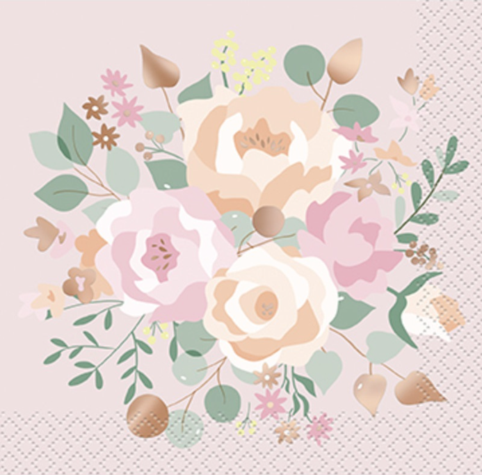 Pink Blooms Beverage Napkins