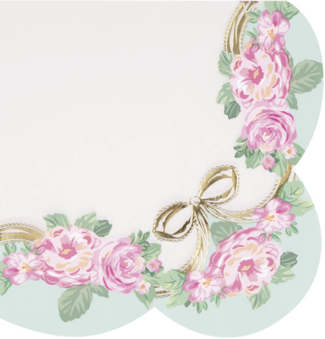 Golden Garden Party Scalloped Edge Dinner Napkins