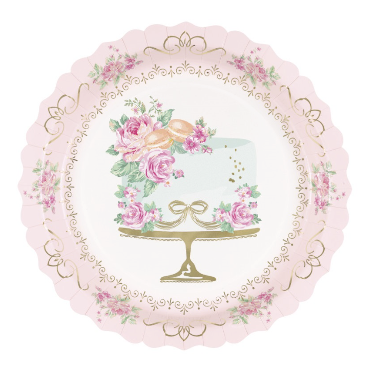 Golden Garden Party Shaped-Edge 9" Plates
