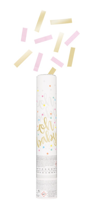 Oh Baby Pink and Gold Confetti Cannon