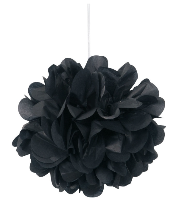 Black Mini Puff Tissue Decorations