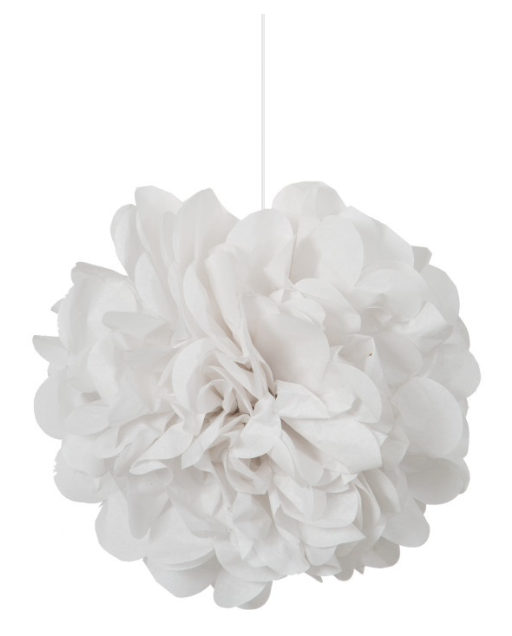 White Mini Puff Tissue Decorations