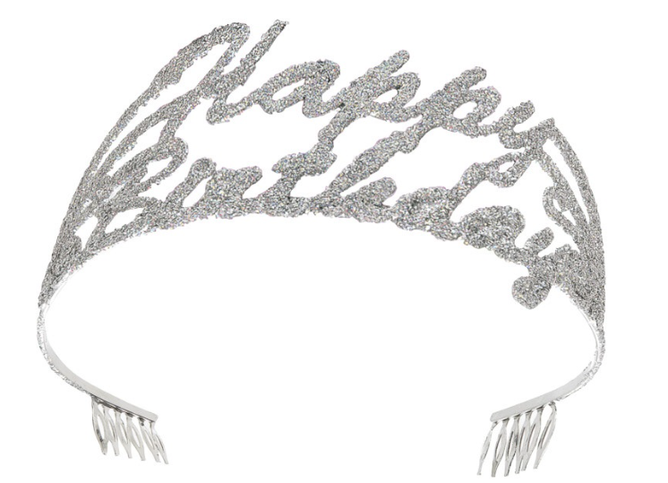Birthday Script Glitter Tiara