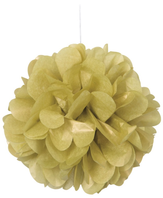 Gold Mini Puff Tissue Decorations
