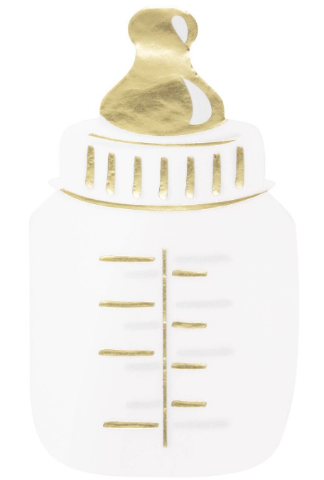 Oh Baby Gold Baby Shower Bottle Shaped Guest Towels