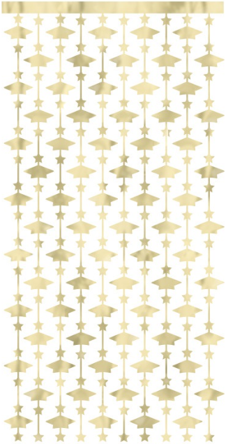 Golden Star Graduation Grad Caps Photo Booth Backdrop