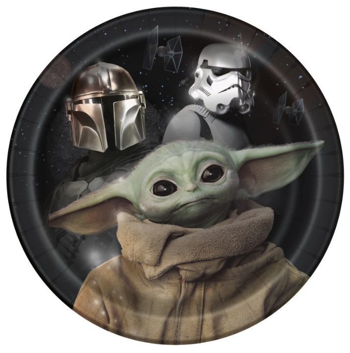 Mandalorian The Child Round 9" Dinner Plates