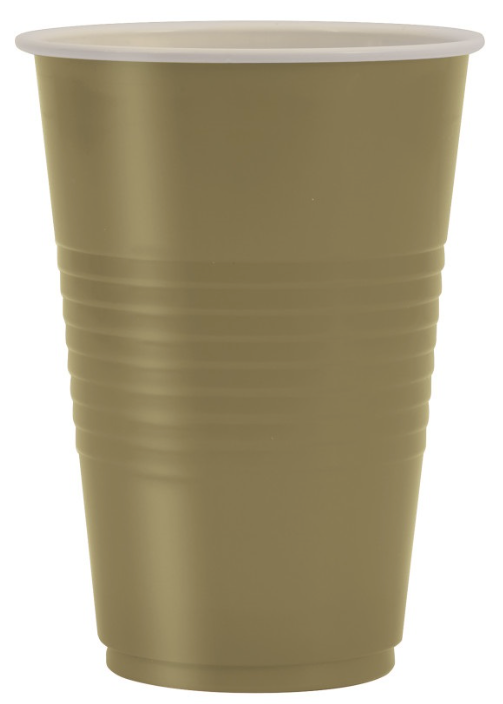 Gold Solid 16oz Plastic Party Cups - 50ct