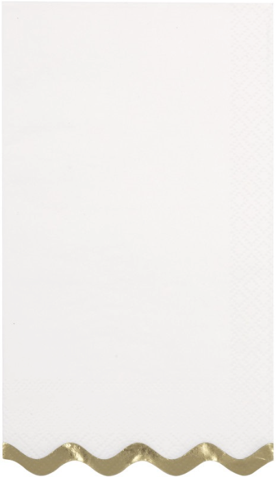 Garden Party White &amp; Gold Guest Towels