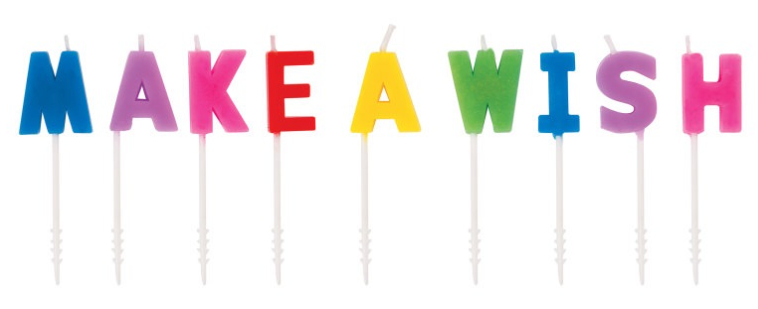 Rainbow "Make a Wish" Letter Pick Birthday Candles