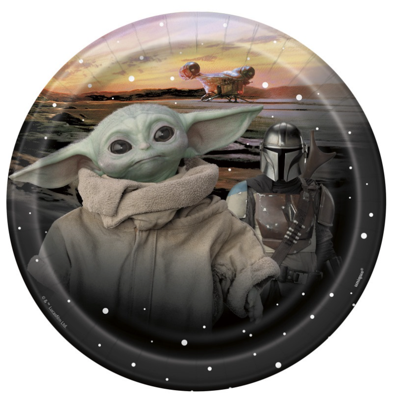 Mandalorian The Child Round 7" Dessert Plates
