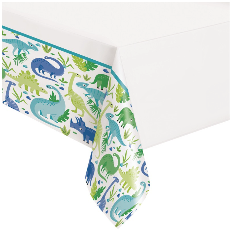 Blue & Green Dinosaur Plastic Table Cover