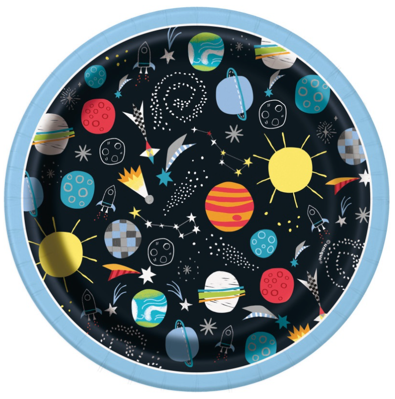 Outer Space Round 7" Dessert Plates