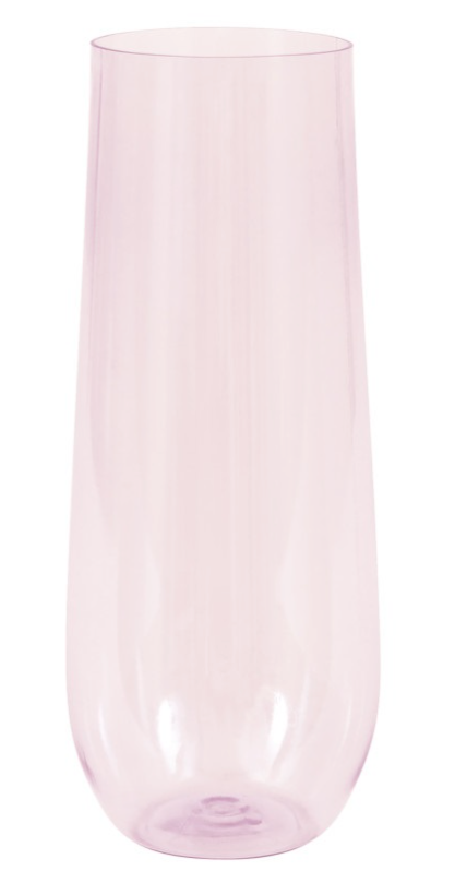Pink Plastic Stemless Champagne Flute