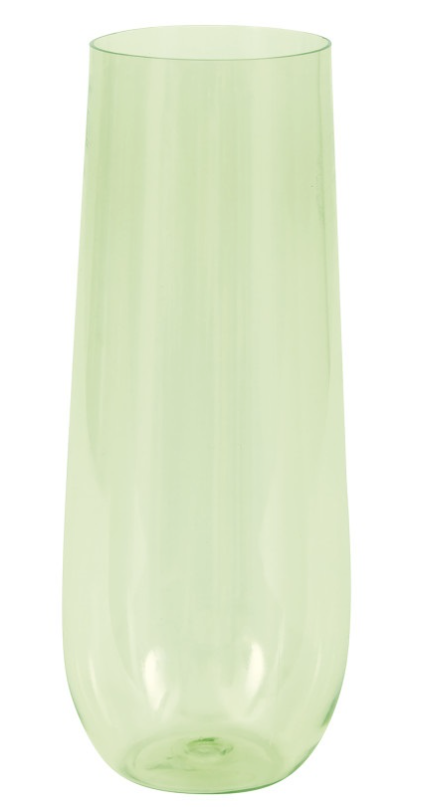 Green Plastic Stemless Champagne Flute