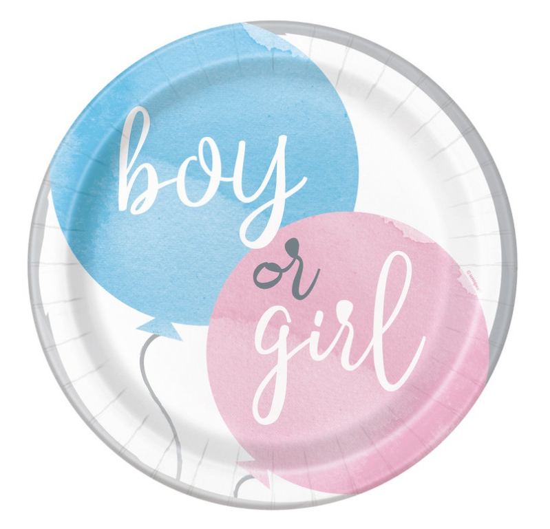 Gender Reveal Party Round 9" Dinner Plates