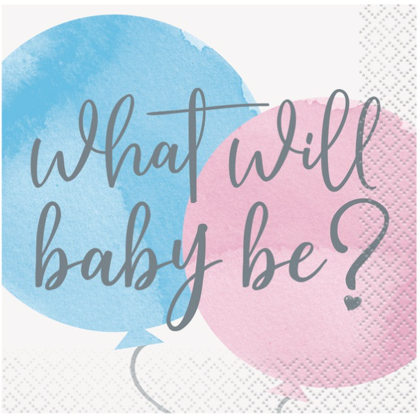 Gender Reveal Party Beverage Napkins