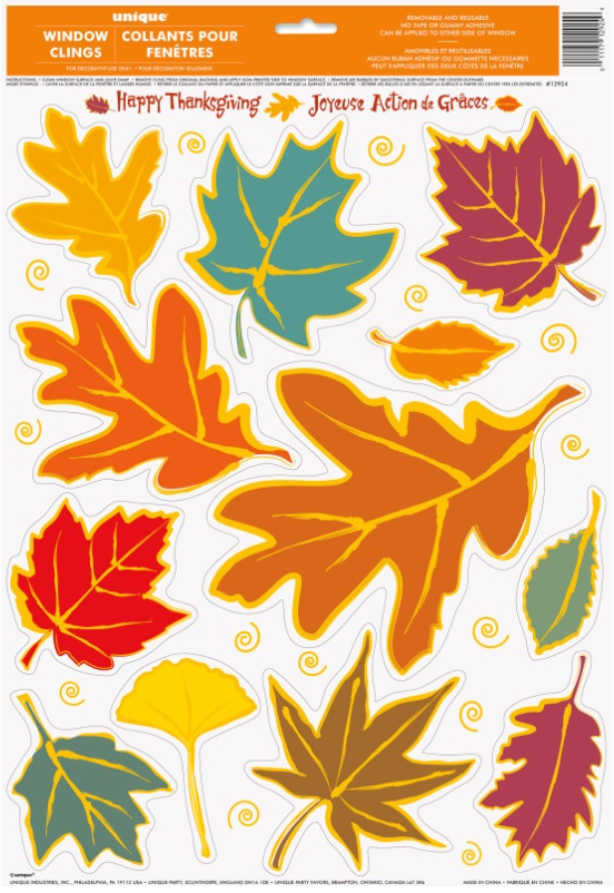 Falling Leaves Window Clings Sheets