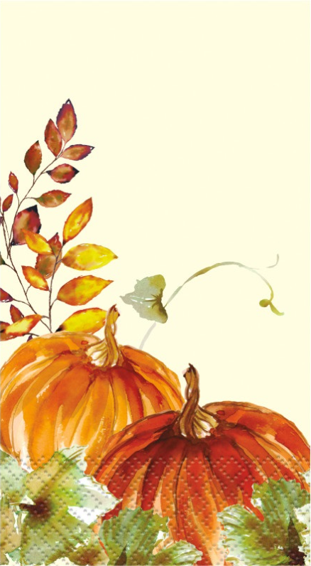 Watercolor Fall Pumpkins Guest Towels