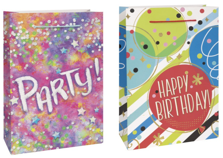 Assorted Birthday Party Large Gift Bag with Cord Handle
