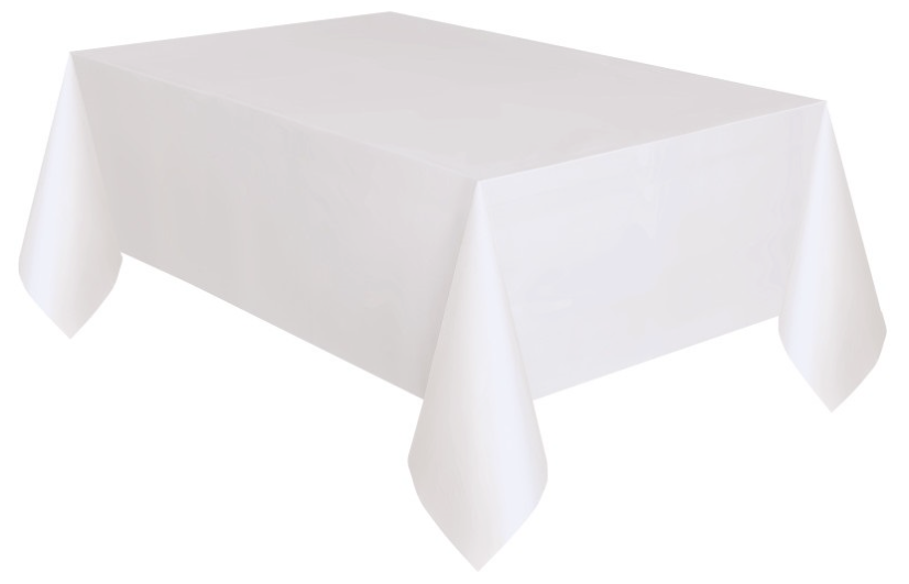 Premier Stylz® White Solid Rectangular Plastic Table Cover